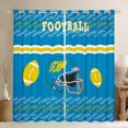 thumbnail image 1 of Homewish Blue Rugby Helmet Curtains Pack of 2 (42x84 Each) for Boys, Est Sleep Sport Curtains Blackout, Yellow Cartoon Football Bedroom Curtains, Black Out Curtains Room Decor, 1 of 5