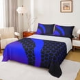 thumbnail image 1 of Homewish Blue Stripes Twin Sheet Sets 3pcs for Female Men Adults,Geometric Hexagon Twin Fitted Sheet Microfiber,Abstract Honeycomb Breathable Flat Sheet,Breathable Home Decor, 1 of 7