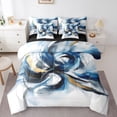 thumbnail image 1 of Homewish Blue Watercolor Swirl 7-Piece Twin Bedding,Classic Contemporary Bedding Comforter Set,Black Reversible, 1 of 8