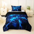 thumbnail image 1 of Homewish Blue Wild Lightning Twin Comforter Sets,Modern Abstract Art Bedding Set,Black Reversible,2pcs,1 Comforter and 1 Pillowcase, 1 of 7