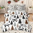 thumbnail image 1 of Homewish Bohemain Christmas Tree 7-Piece Twin Bedding Sets,Ribbon Bowtie Bowknot Bedding Comforter Set,White Black Brown Sheet Sets For Boys Kids,Microfiber Bedroom Decor Reversible, 1 of 8