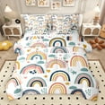 thumbnail image 1 of Homewish Bohemain Rainbow 7-Piece Twin Bedding Sets,Colorful Loves Stars Bedding Comforter Set,Boho Theme Sheet Sets For Girls,Super Cozy Room Decor Reversible, 1 of 8