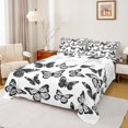 thumbnail image 1 of Homewish Bohemain Style Butterflies Bed Sheets,Boho Theme King Sheets,White Black Sheet Set For Girl Teens,Breathable Home Decor,4-Piece, 1 of 7