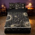 thumbnail image 1 of Homewish Bohemian Astrology Zipper Queen Comforter Set with Fitted Sheet and 2 Pillowcases, Solar System Planets Zipper Bedding Set, Black Reversible, 1 of 7