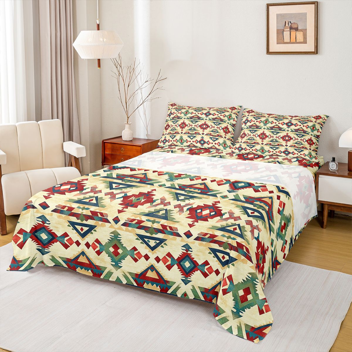 Homewish Bohemian Aztec 4-Piece Full Size Sheets For Female Teens Girls ...
