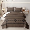 thumbnail image 1 of Homewish Bohemian Aztec Bed Spread Queen,Boho Tribal Exotic Style Queen Coverlet Set For Men Women,Black Brown,3pcs, 1 of 7