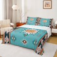 thumbnail image 1 of Homewish Bohemian Aztec Triangle Bed Sheets, Cyan Southwestern Style King Sheets, Teens Kids Women Men Sheet Set, Luxury Bedroom Decor, 4 Pieces, 1 of 7