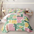 thumbnail image 1 of Homewish Bohemian Daisy Flower Quilt Full,Abstract Artwork Full Bedspread Sets,Pink Yellow,3 Pieces, 1 of 7