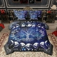 thumbnail image 1 of Homewish Bohemian Life Tree Bedding Comforter Set 7 Pieces, Mystic Navy Moon Planet Full Bedding Set, Western Tribal Hippie Reversible Fitted Sheet Flat Sheet, Super Cozy Room Decor, 1 of 8