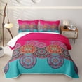 thumbnail image 1 of Homewish Bohemian Mandala Twin Quilt Set For Girls,Asian Oriental Style Twin Coverlet Set,2-Piece, 1 of 7