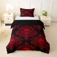 thumbnail image 1 of Homewish Bohemian Skull Twin Duvet Cover,Black Red Damask Twin Bedding,Halloween Comforter Cover,Black Reversible,2pcs,1 Duvet Cover and 1 Pillowcase, 1 of 6