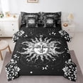 thumbnail image 1 of Homewish Bohemian Sun Moon Bedding Comforter Set 7pcs, Mystic Black White Astrology Galaxy Queen Bedding Sets, Damask Floral Reversible Queen Sheet Sets, Breathable Home Decor, 1 of 7
