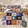 thumbnail image 1 of Homewish Bohemian Sun Moon Bedding Comforter Set, Vintage Tribal Buffalo Plaid Twin Comforter Sets, Hippie Southwestern Reversible Bedding Set, Ultra Soft Bedroom Decor, 2pcs, 1 of 8