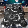 thumbnail image 1 of Homewish Bohemian Sun Moon Twin Bedding Sets 7-Piece for Teens, Black White Starry Sky Bedding Comforter Set, Mystic Stars Planet Reversible Sheet Sets, Luxury Bedroom Decor, 1 of 7