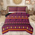 thumbnail image 1 of Homewish Boho Aztec Full Size Comforter Sets,Western Cowboy Dreamcatcher Bedding Comforter Set,Deeppurple Orange Bedding Sets For Adult,Microfiber Bedroom Decor Reversible,3-Piece, 1 of 8