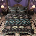 thumbnail image 1 of Homewish Boho Aztec Print 7pcs Bedding Comforter Set,Retro Bohemian Geometric Queen Bedding Sets,Brown Cyan Queen Sheet Sets For Adult,Ultra Soft Home Decor Reversible, 1 of 8