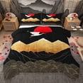 thumbnail image 1 of Homewish Boho Bohemain Bedding Comforter Set,Japanese Ukiyoe Twin Comforter Sets,Red-Crowned Crane Bedding Set For Adults,Breathable Home Decor Reversible,2-Piece, 1 of 8