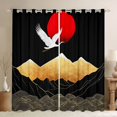 thumbnail image 1 of Homewish Boho Bohemain Blackout Curtains Set of 2 (52x84 Each),Japanese Ukiyoe Window Curtains,Red-Crowned Crane Curtains and Drapes For Adults,Breathable Home Decor, 1 of 6