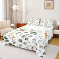 thumbnail image 1 of Homewish Boho Butterfly Moth Twin Sheet Sets,Rustic Leaves Twin Fitted Sheet,Green White 03 For Kids,Ultra Soft Home Decor,3 Pieces, 1 of 7