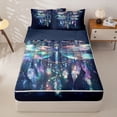 thumbnail image 1 of Homewish Boho Dragonfly Zipper Full Size Comforter Sets with Fitted Sheet and 2 Pillowcases,Hippie Dreamcatcher Zipper Bedding Set,Navy Blue Reversible,4 Pieces, 1 of 7