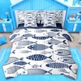 thumbnail image 1 of Homewish Boho Fish 7-Piece Twin Bedding Sets,Bohemain Theme Bedding Comforter Set,Deepblue White Sheet Sets For Boys Kids,Breathable Home Decor Reversible, 1 of 8