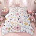 thumbnail image 1 of Homewish Boho Flower Butterfly Bedding Comforter Set,Rustic Floral Twin Comforter Sets,Pink White Blue Bedding Set For Girls Teens,Ultra Soft Home Decor Reversible,2pcs, 1 of 8