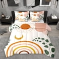thumbnail image 1 of Homewish Boho Geometric Aesthetic 7-Piece Bedding Comforter Set,Abstract Stripes Circles King Bedding Sets,Cartoon Moon Sun Bed Sheets For Girl,Breathable Home Decor Reversible, 1 of 8