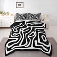 thumbnail image 1 of Homewish Boho Geometric Striped Full Size Comforter Sets,Abstract Stripeds Lines Bedding Comforter Set,White Black Bedding Sets For Adults,Microfiber Bedroom Decor Reversible,3 Pieces, 1 of 8