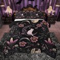 thumbnail image 1 of Homewish Boho Kawaii Cat Queen Comforter Set for Teens, Groovy Flower Botanical Bedding Sets, Dreamy Stars Moon Galaxy Reversible Bedding Comforter Set, Breathable Home Decor, 3pcs, 1 of 8