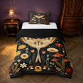 thumbnail image 1 of Homewish Boho Moth Twin Duvet Cover, Hippie Flower Mushroom Twin Bedding, Black Reversible 2pcs, 1 Duvet Cover and 1 Pillowcase, 1 of 5