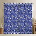 thumbnail image 1 of Homewish Boho Paisley Pattern Curtains Pack of 2 (42x84 Each),Vintage Flower Floral Curtains Blackout,Blue White Bedroom Curtains For Boys Girls,Super Cozy Room Decor, 1 of 6