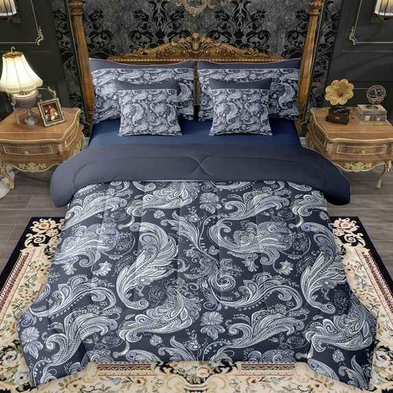 Homewish Boho Paisley 7-Piece Twin Bedding Set - Bohemian Exotic