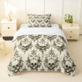 thumbnail image 1 of Homewish Boho Skull Skeleton Twin Comforter Sets,Hipple Damask Bedding Set,Beige,Reversible,2pcs,1 Comforter and 1 Pillowcase, 1 of 7