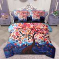 thumbnail image 1 of Homewish Boho Style Tree 7-Piece Twin Bedding Sets,Vintage Bohemain Bedding Comforter Set,Red Blue Sheet Sets For Men Women,Luxury Bedroom Decor Reversible, 1 of 8
