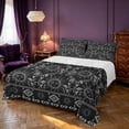 thumbnail image 1 of Homewish Boho Sun Moon Bed Sheets, Victorian Damask Aztec Full Size Sheets, Black Gray, 4-Piece, 1 Flat Sheet, 1 Fitted Sheet and 2 Pillowcases, 1 of 6