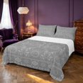 thumbnail image 1 of Homewish Boho Sun Moon Bed Sheets, Victorian Damask Aztec Full Size Sheets, Gray, 4-Piece, 1 Flat Sheet, 1 Fitted Sheet and 2 Pillowcases, 1 of 6