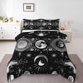 thumbnail image 1 of Homewish Boho Sun Moon Full Size Comforter Sets,Bohemain Tribal Bedding Comforter Set,White Black Bedding Sets For Kids,Ultra Soft Home Decor Reversible,3pcs, 1 of 8
