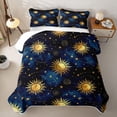 thumbnail image 1 of Homewish Boho Sun Stars Twin Quilt Set, Psychedelic Universe Twin Coverlet Set, 2pcs 1 Bedspread and 1 Pillowcase, 1 of 7