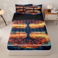 thumbnail image 1 of Homewish Boho Tree Of Life Zipper Twin Comforter Sets with Fitted Sheet and 2 Pillowcases,Aesthetic Starry Night Zipper Bedding Set,Black Reversible,4 Pieces, 1 of 7