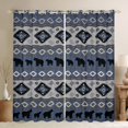 thumbnail image 1 of Homewish Boho Tribal Aztec Blackout Curtains Set of 2 (52x84 Each),Jungle Animal Bear Window Curtains,Blue Gray Curtains and Drapes For Men Women,Super Cozy Room Decor, 1 of 6