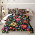 thumbnail image 1 of Homewish Boho Watercolor Floral Twin Quilt Set,Peony Daisy Flower Twin Coverlet Set,Multicolor,2-Piece, 1 of 7