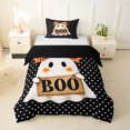 thumbnail image 1 of Homewish Boo Bow Ghost Twin Duvet Cover for Women, Polka Dot Orange Coquette Skull Twin Bedding, Black Reversible, 2 Pieces, 1 Duvet Cover and 1 Pillowcase, 1 of 6