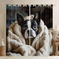 thumbnail image 1 of Homewish Boston Terrier Dog Blackout Curtains Set of 2 (52x84 Each),Kawaii Animal Curtain,Beige, 1 of 6