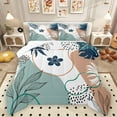 thumbnail image 1 of Homewish Botanical Flowers Leaves 3 Pieces Queen Comforter Set For Children Teens Adults,Abstract Minimalist Stripes Ultra Soft Bedding Sets,Vintage Aesthetic Bedding Comforter Set, 1 of 8