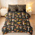 thumbnail image 1 of Homewish Botanical Mushrooms 7-Piece Twin Bedding,Vintage Botanical Fungi Bedding Comforter Set,Red Yellow,Black Reversible, 1 of 8