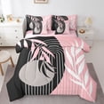 thumbnail image 1 of Homewish Botanical Plants Leaves Bedding Comforter Set 7 Pieces for Female Men Women,Retro Vintage Aesthetic Full Bedding Set Lightweight,Mid Century Stripes Fitted Sheet Flat Sheet, 1 of 8
