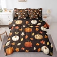 thumbnail image 1 of Homewish Botanical Pumpkin 7-Piece Twin Bedding Sets For Teens Boys Girls,Happy Autumn Harvest Bedding Comforter Set,Fall Tree Leaves Breathable Sheet Sets,Lightweight Room Decor,Reversible, 1 of 8