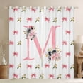 thumbnail image 1 of Homewish Bow Bowtie Ribbon Black Out Curtains,Colorful Flower Floral Curtains Pack of 2 (42x63 Each),First Letter M Bedroom Curtains For Girls,Super Cozy Room Decor, 1 of 6