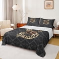 thumbnail image 1 of Homewish Bow Letter Monogrammed S 3pcs Twin Sheet Sets for Teens,Leopard Print Twin Fitted Sheet,Abstract Bohemian Damask Breathable Flat Sheet,Breathable Home Decor, 1 of 7