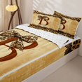 thumbnail image 1 of Homewish Bow Monogrammed B Zipper Twin Comforter Sets with Fitted Sheet and 2 Pillowcases for Kid, Fashion Cheetah Print Zipper Bedding Set, Reversible, 4pcs, 1 of 6